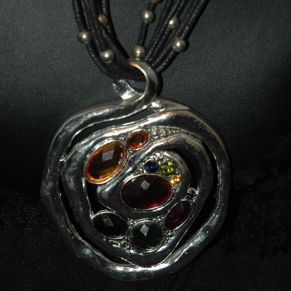Modernist faux stone set necklace and earrings